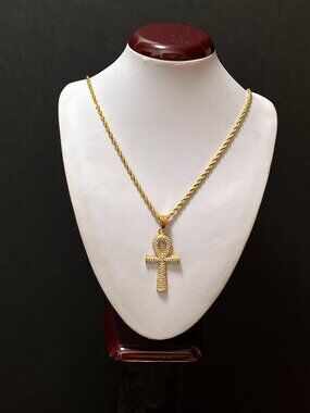 14 K Gold Plated Stainless Steel Cross Necklace Chain 24 inches